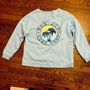 Ron Jon Light Blue Surf Shop Palm Logo Sweatshirt